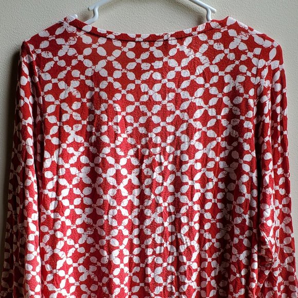 MICHAEL Michael Kors Red & White Geometric Print Jersey Size Small - Picture 15 of 16